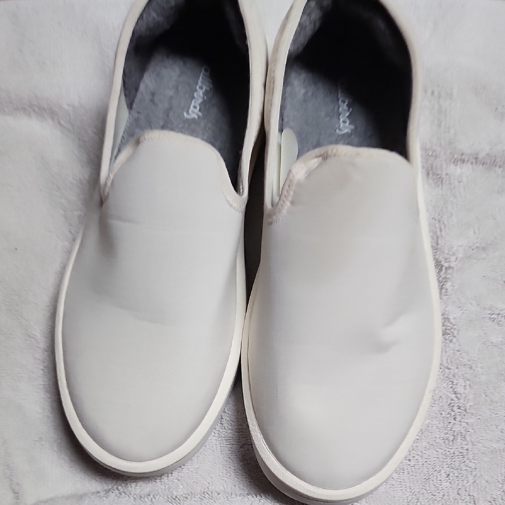 Womens White wool Allbird Slip-On Shoes